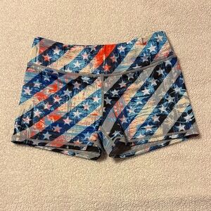 IAB MFG 3" Stars & Stripes Patriotic Booty Bike Shorts Athletic Workout Yoga